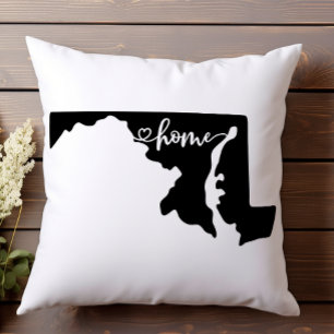 Coussin Home State Outline Heart Maryland
