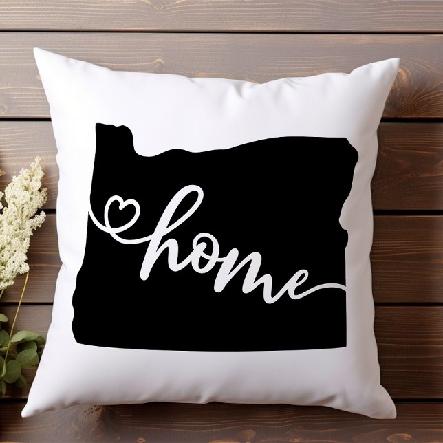 Coussin Home State Outline Heart Oregon (Créateur téléchargé)