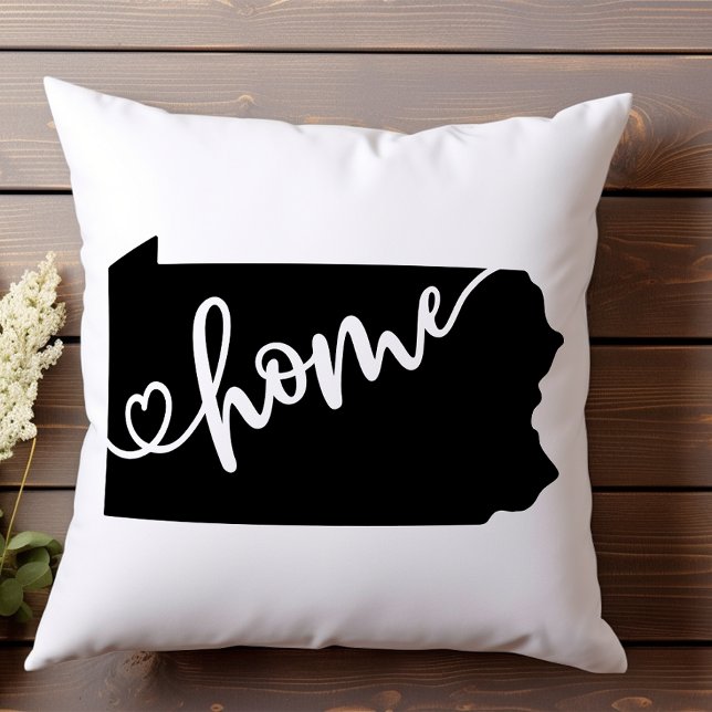 Coussin Home State Outline Heart Pennsylvanie (Créateur téléchargé)
