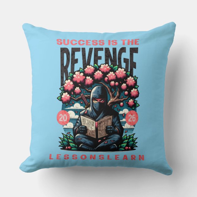 COUSSIN HOME SUCCESS REVENGE LESSONS LEARN THROW PILLOW  (Recto)