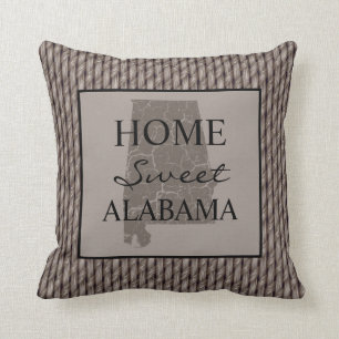 Coussin Home Sweet Alabama Faux Weaver
