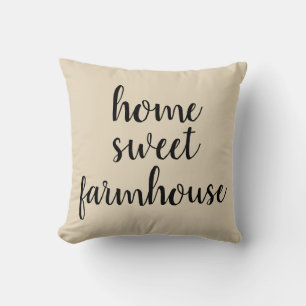 Coussin Home Sweet Farmhouse Beige Thaillow Pillow