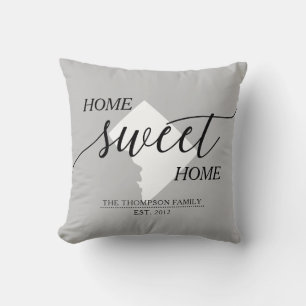 Coussin Home Sweet Home DC State Nom de famille Lancer l'o