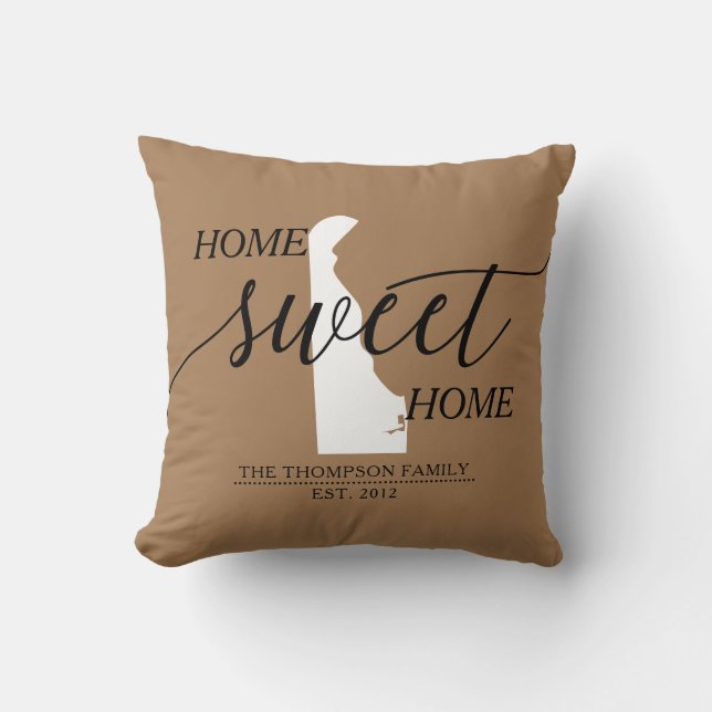 Coussin Home Sweet Home DE State Nom de famille Lancer l'o (Recto)