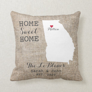 Coussin Home Sweet Home   Milton Georgia Rustic