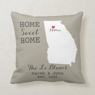 Coussin Home Sweet Home Milton Georgia Rustic Greige