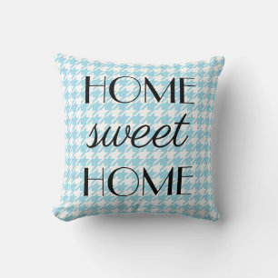 Coussin Home Sweet Home Pastel Light Blue Pepita Motif