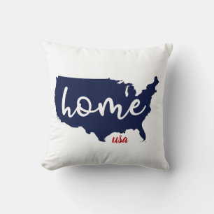 Coussin Home USA Patriotic Striotic Motif