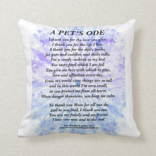 Coussin Hommage aux animaux de compagnie au propriétaire 
