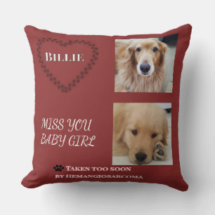Coussin Hommage Rouge Atténué Au Cœur Pour Toujours