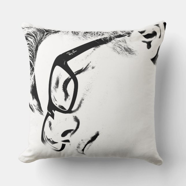 Coussin Homme Hipster avec lunettes (Recto)