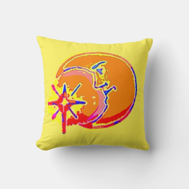 Coussin Homme intelligent dans le carreau de lune (Recto)