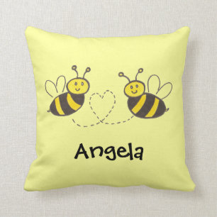 Coussin Honey Bees with Heart