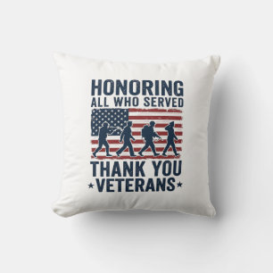 Coussin Honneur à tous ceux qui ont servi Merci aux vétéra