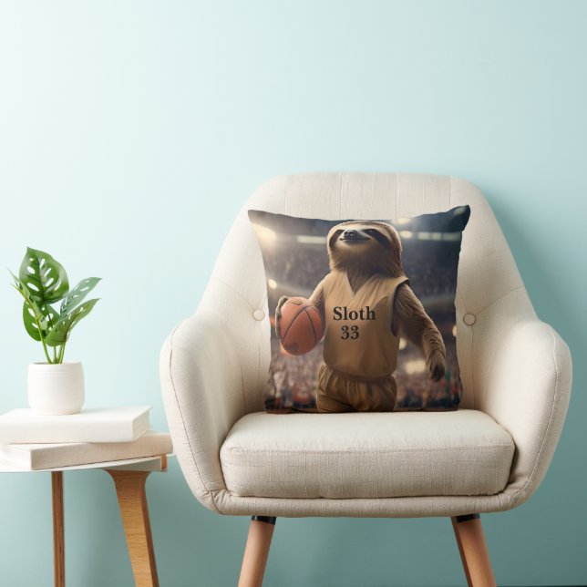 Coussin Hoops and Hangs : Le Slam Dunking Sloth, (Chaise)