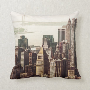 Coussin Horizon de Lower Manhattan - vue de Midtown