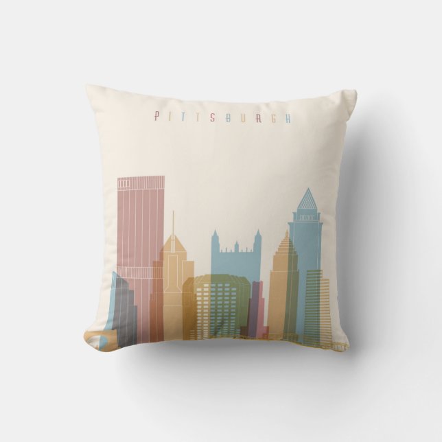Coussin Horizon de ville de Pittsburgh, Pennsylvanie | (Recto)