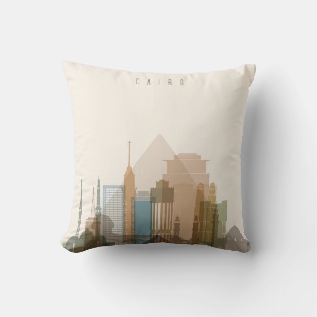 Coussin Horizon de ville du Caire, Egypte | (Recto)