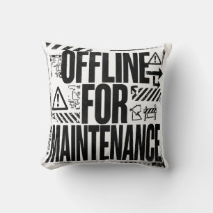 Coussin HORS LIGNE POUR MAINTENANCE Typographie Brutalis