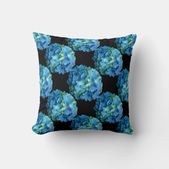 Coussin Hortensia Bleu (Recto)
