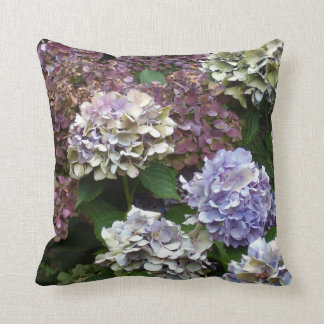 Coussin Hortensias pourpres de 1 bleu de lavande