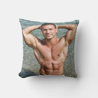 Coussin Hot Guy Kneels Sexy Shirless Muscle Man Hunk