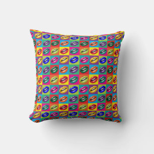 Coussin Hot Lips Pop Art Carré Petite impression