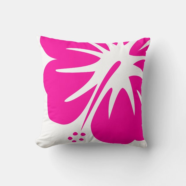 Coussin Hot Pink Hibiscus (Recto)