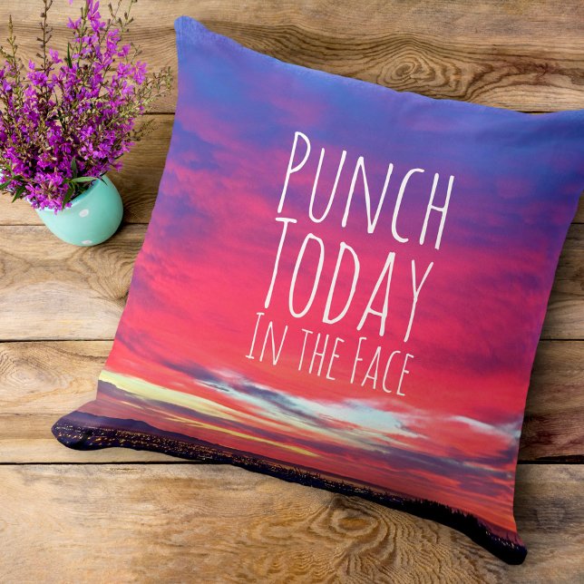 Coussin Hot rose Sunset Photo Punch Aujourd'hui dans le vi (Créateur téléchargé)