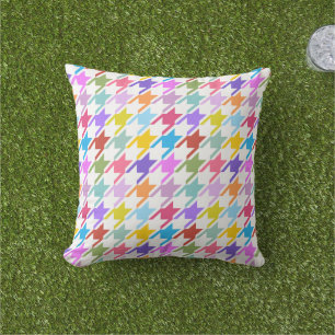 Coussin Houndstooth Multicolor+White Big Motif