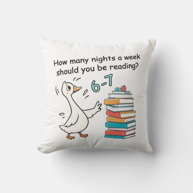 Coussin How Many Nights a Week Should You Be Reading 6-7 (Recto)