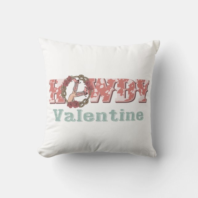 Coussin Howdy Valentine Western Country (Recto)