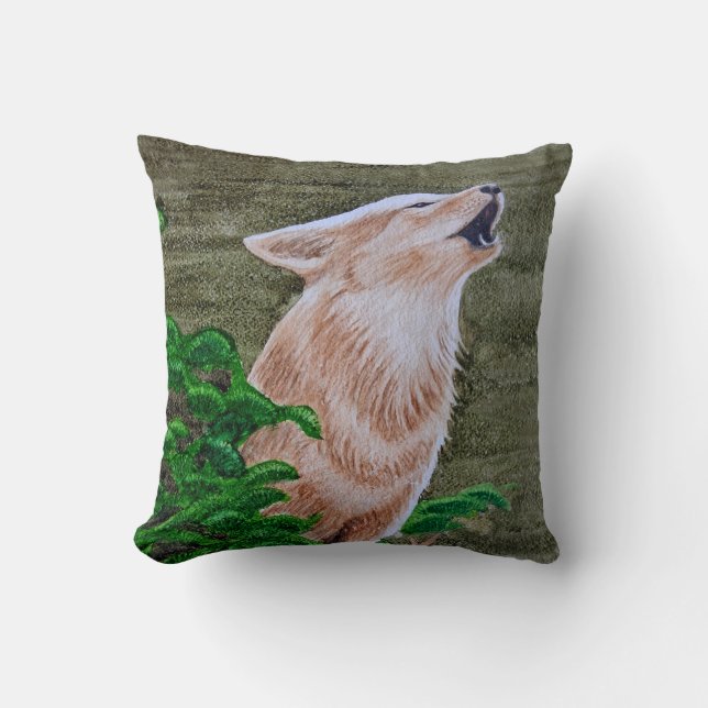 Coussin Howling Coyote (Recto)