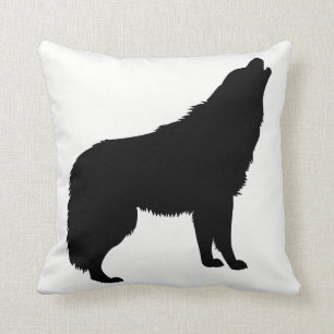 Coussin Howling Wolf Silhouette