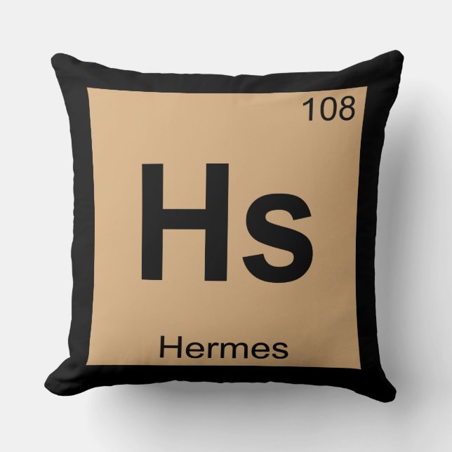 Coussin Hs - Symbole de table périodique de chimie de Herm (Recto)