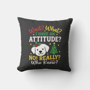 Coussin Humeur de chien de Noël Humour de fêtes