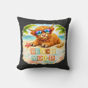 Coussin Humeur de plage de vache des Highlands