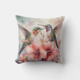 Coussin Humming Birds and Flowers