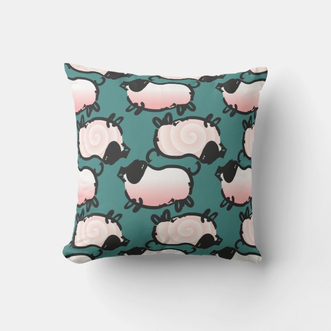 Coussin Humoristique 1 année de porc Anniversaire Choisir  (Recto)