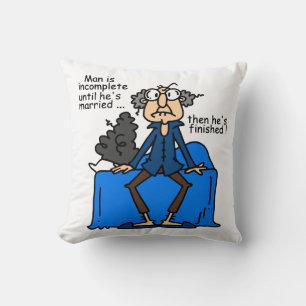 Coussin Humour alors fini inachevé de mariage