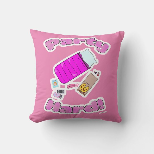Coussin Humour Dur Moto Dessin De La Fête De Bois (Recto)