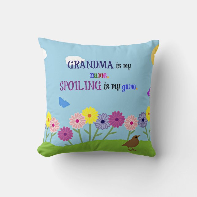 Coussin Humour grand-mère - grand-mère est mon nom... (Recto)