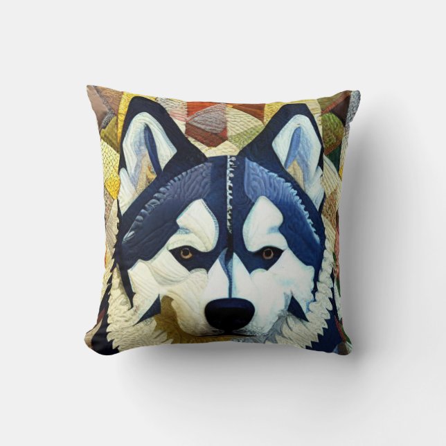 Coussin Husky Chig Patchwork Quilt par kedoki (Recto)