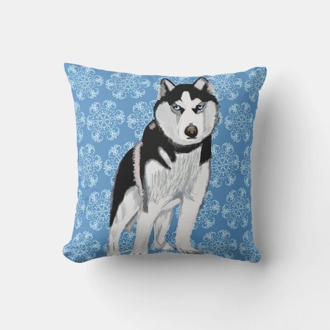 Coussin Husky contre les lacs de neige (Recto)