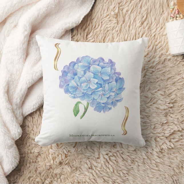 Coussin Hydrangea Bloom – Vintage Botanical Flower  (Couverture)