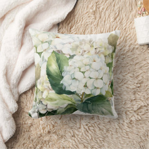 Coussin Hydrangea fleurs aquarelle