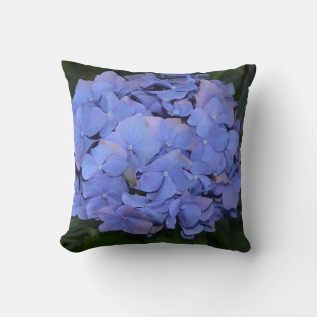 Coussin Hydrangea macrophylla violette rustique (Recto)