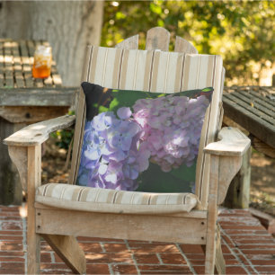 Coussin Hydrangeas romantique rose bleu violet fleurs