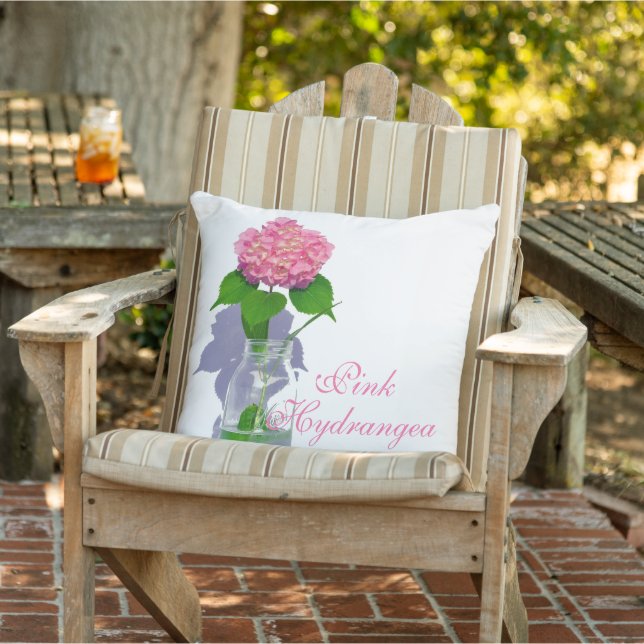 Coussin Hydrangée rose rose fleur rose (Chaise)