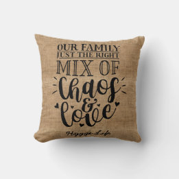 Coussin Hygge Decor - Notre mélange familial de chaos et d
